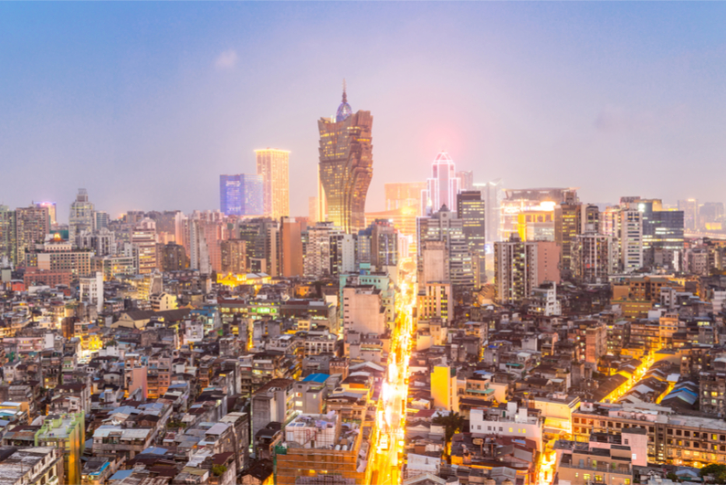 Macau cityscape skyline at dusk