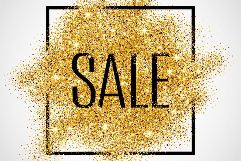 Gold sale background in frame