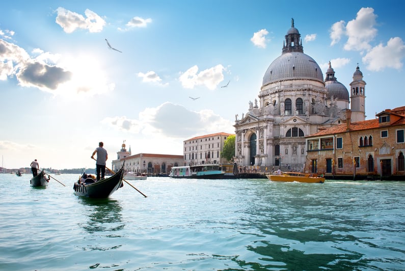 Old cathedral of Santa Maria della Salute in Venice, Italy