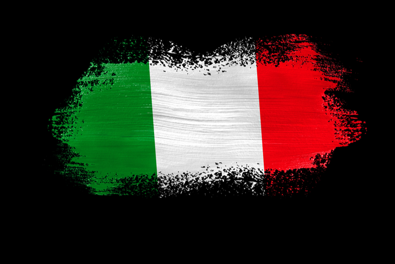 Brush painted flag of Italy