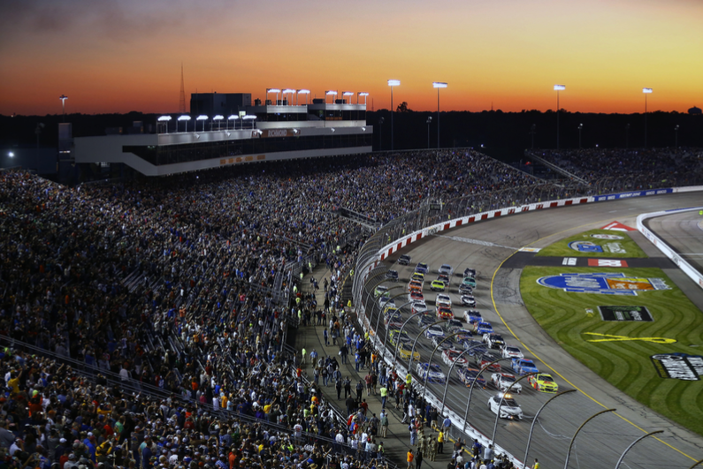 View of a NASCAR race at Richmond, Virginia