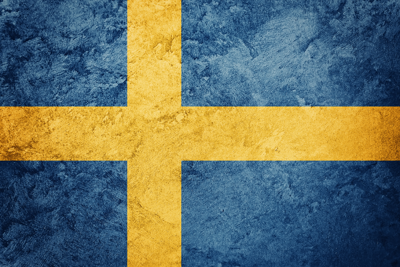 Sweden flag with grunge texture.