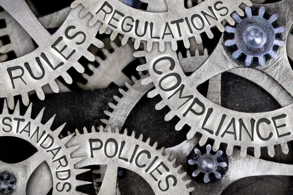 cogs which read rules, regulations, standards, policies, and compliance