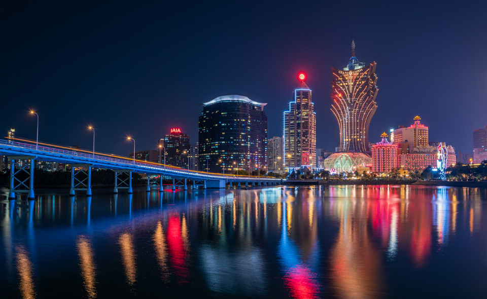 Macau skyline in the evening