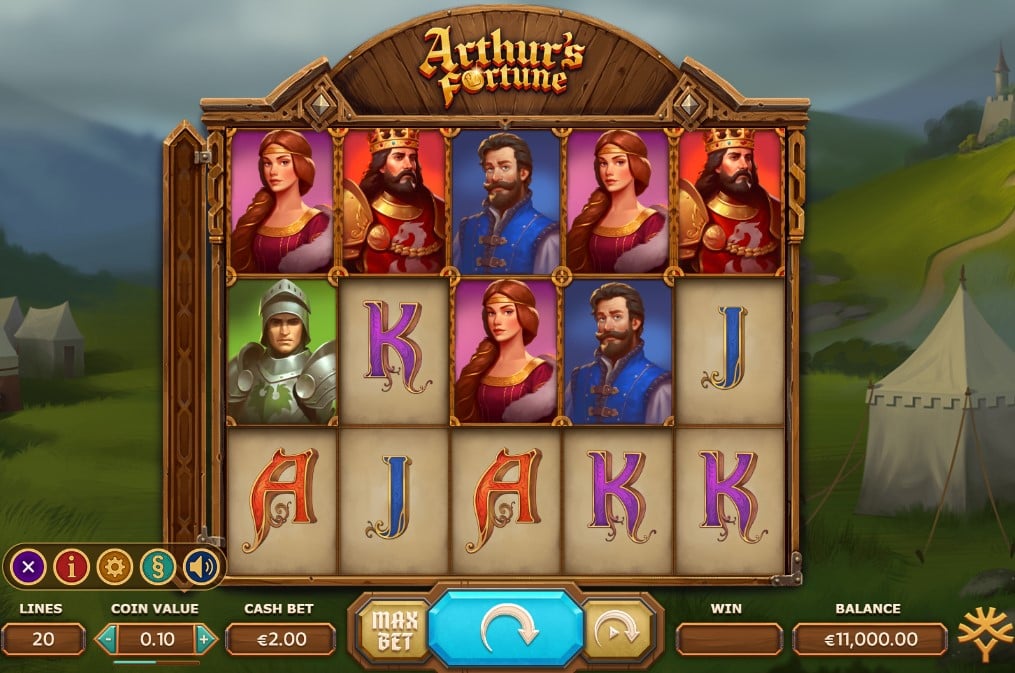 Arthur's Fortune slot reels by Yggdrasil