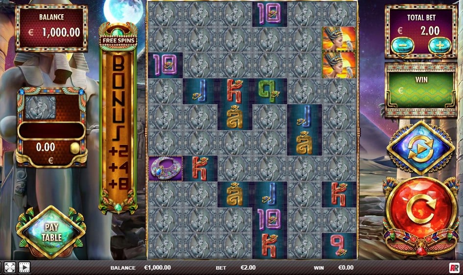 Nefertiti's Riches slot reels by Red Rake Gaming