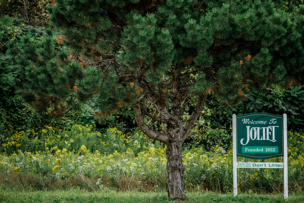 Welcome to Joliet road sign in Illinois