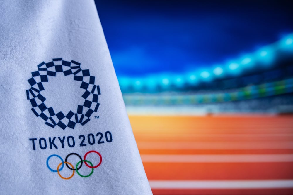 Tokyo Olympic Games 2020 flag with running track