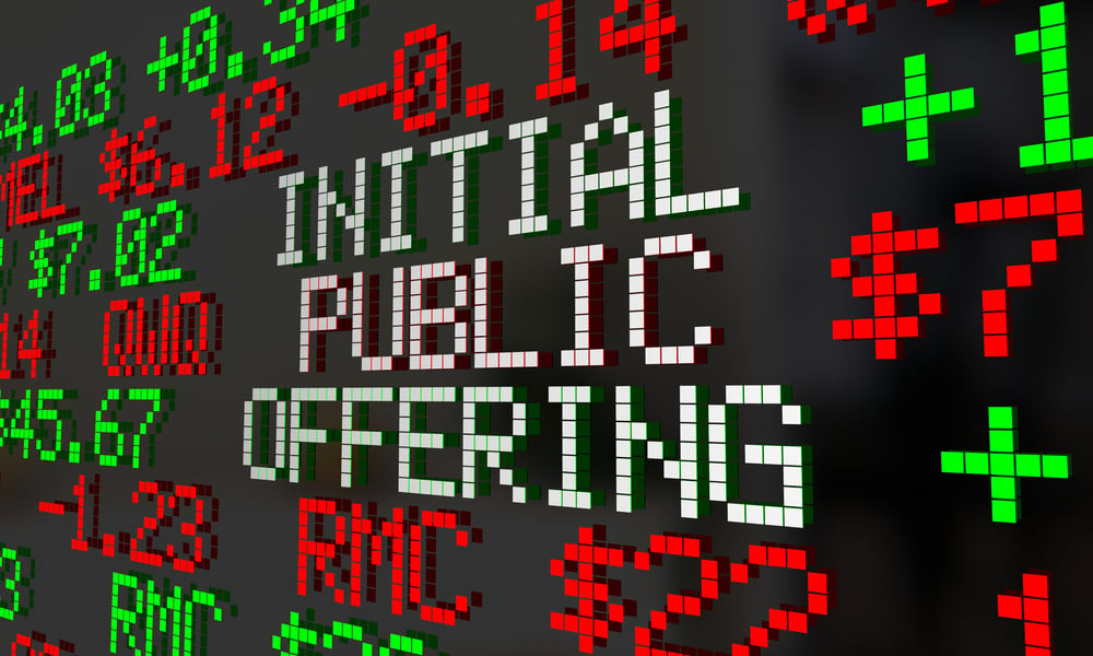 Initial public offering sign