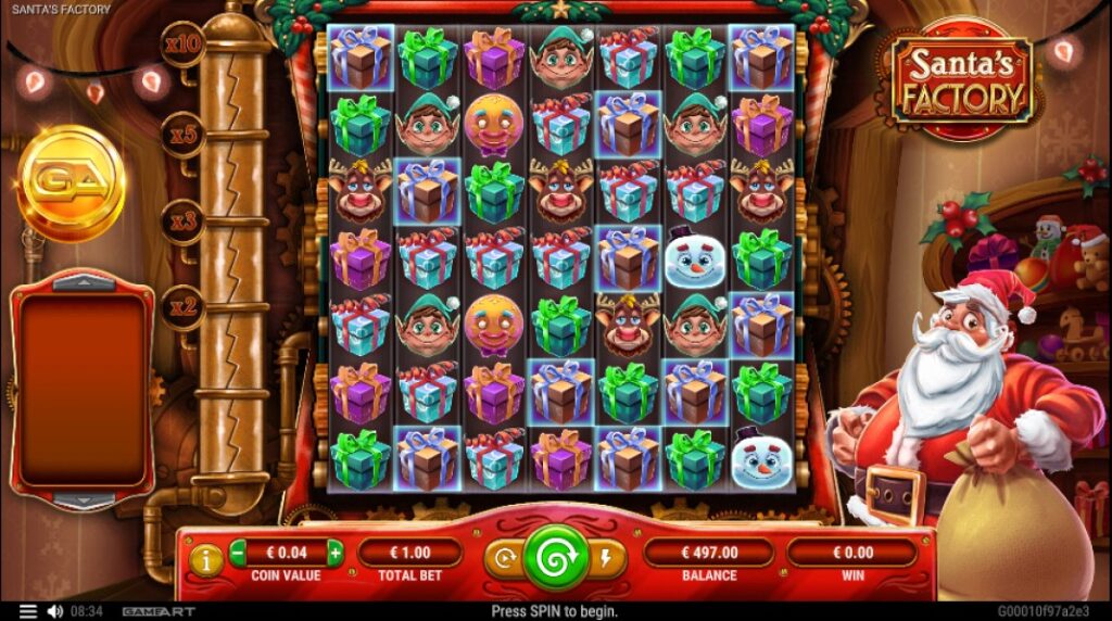 Santa's Factory slot reels by GameArt