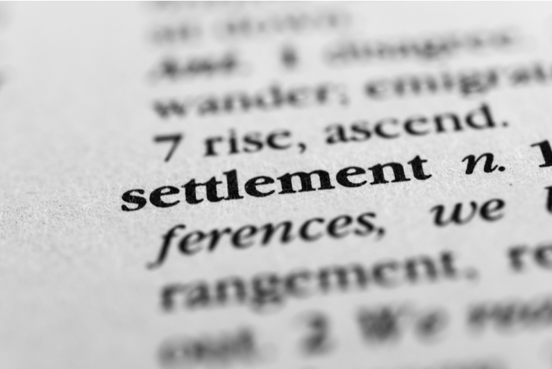 Settlement in dictionary