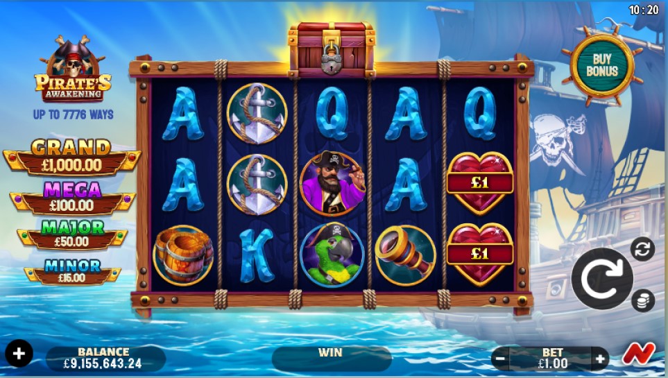 Pirate's Awakening slot reels by Netgaming 